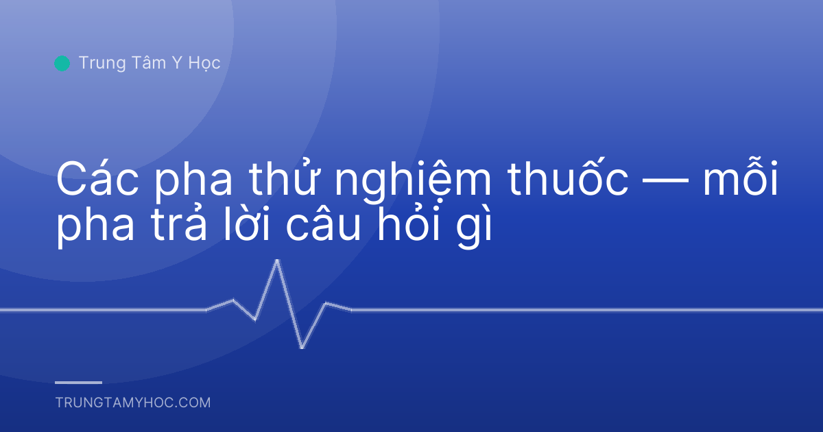 Các pha thử nghiệm thuốc — mỗi pha trả lời câu hỏi gì