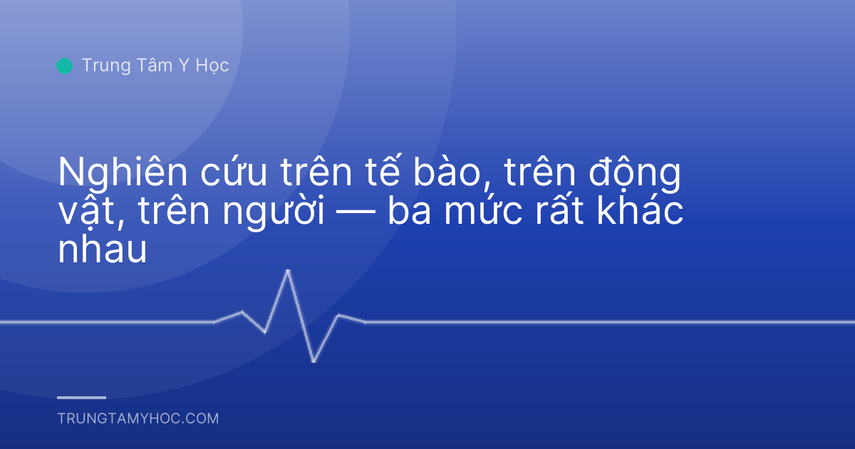 Nghiên cứu trên tế bào, trên động vật, trên người — ba mức rất khác nhau